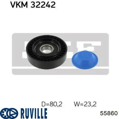 Паразитный ролик приводного ремня Ruville 55860 цена, от 11.99 USD