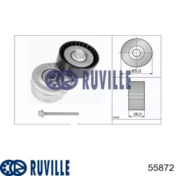Роликовий модуль натяжителя ремня Ruville 55872 цена, от 24.67 USD