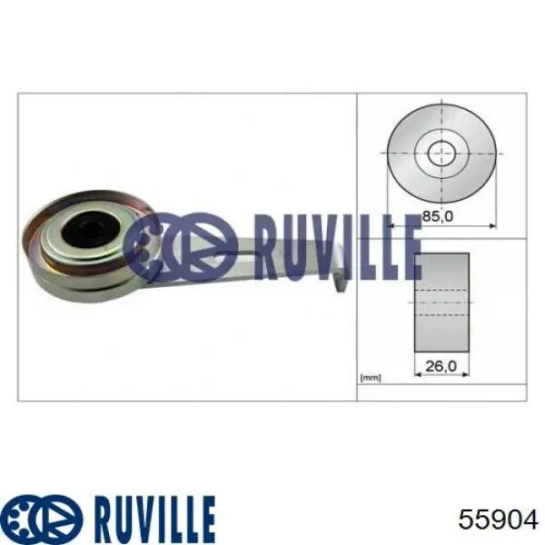 Ролик натяжителя приводного ремня RUVILLE 55904
