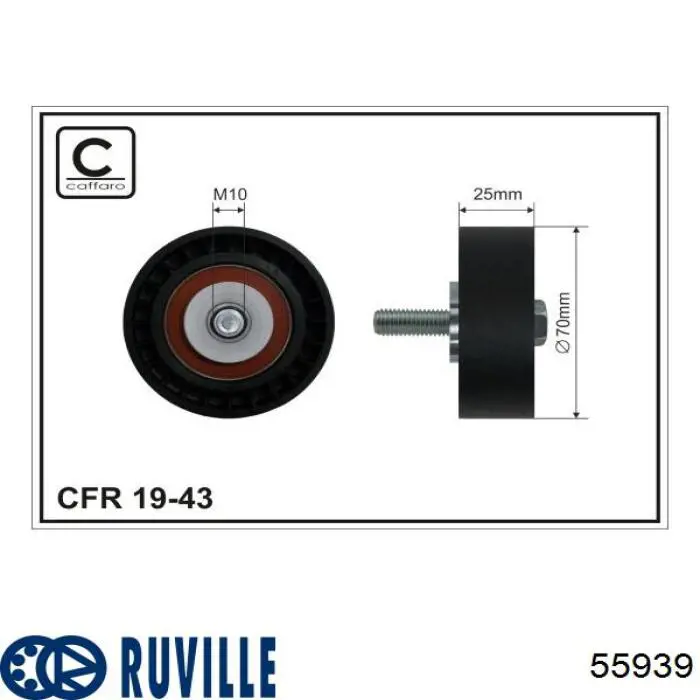 Ролик приводного ременя, паразитний 55939 Ruville