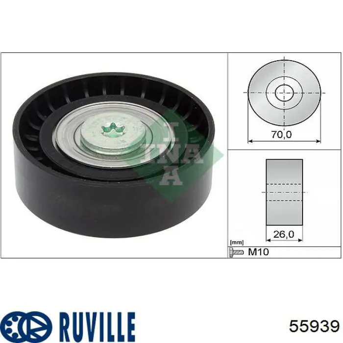 55939 Ruville Ролик приводного ремня, паразитный