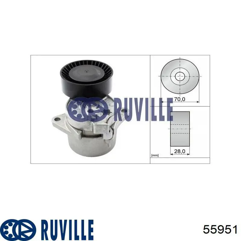 Роликовий модуль натяжителя ремня Ruville 55951 цена, от 22.41 USD