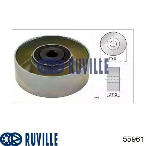 Ролик натяжителя приводного ремня RUVILLE 55961