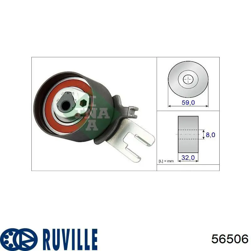 56506 Ruville Ролик натяжителя ремня ГРМ