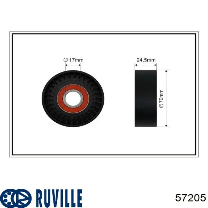 Rodillo tensor correa poli V 57205 Ruville