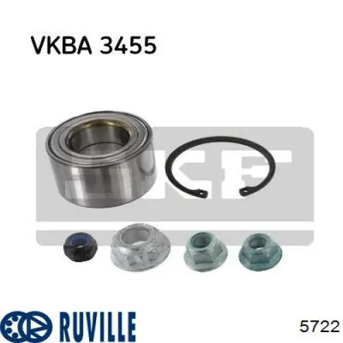 Комплект подшипника ступицы колеса Ruville 5722 цена, от 19.93 USD