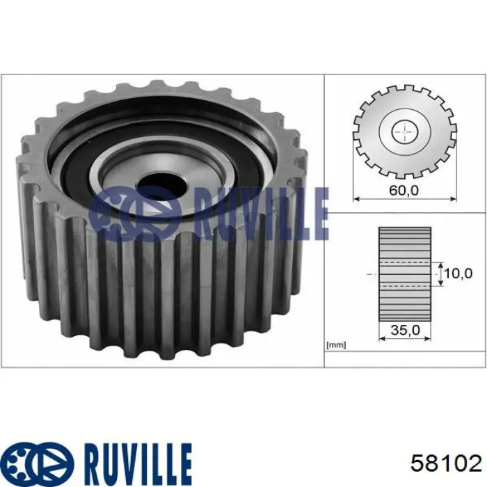 Ролик ременя ГРМ, паразитний 58102 Ruville