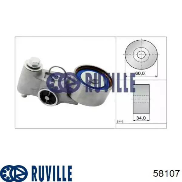 Натяжитель приводного ремня 58107 Ruville