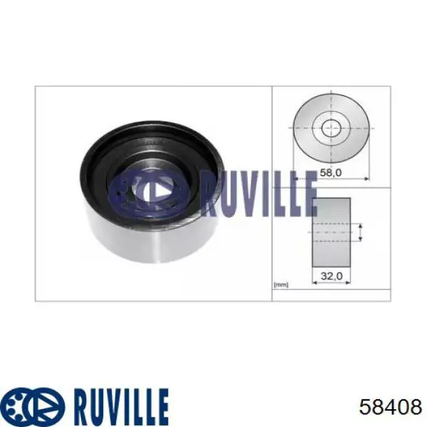 Ролик натяжителя ремня газораспределения Ruville 58408 цена, от 14.08 USD