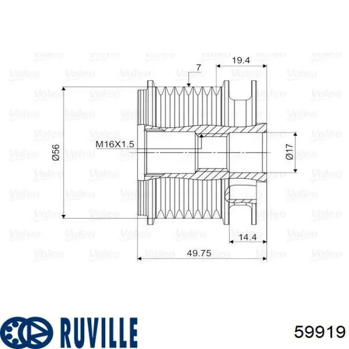 Инерционный шкив Ruville 59919 цена, от 29.80 USD
