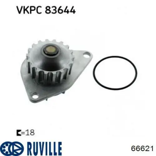 Помпа охлаждения Ruville 66621 цена, от 24.18 USD