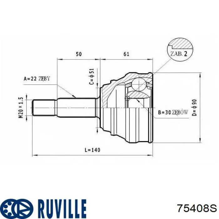 75408S Ruville Наружная граната