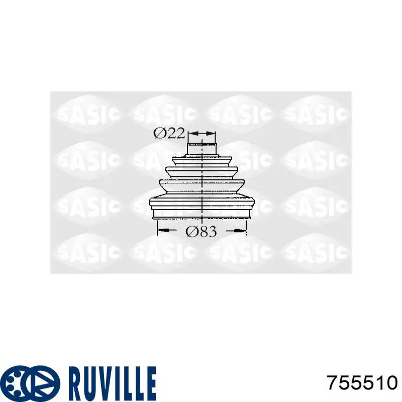 Купить 755510 Ruville Пыльник гранаты наружный, передний