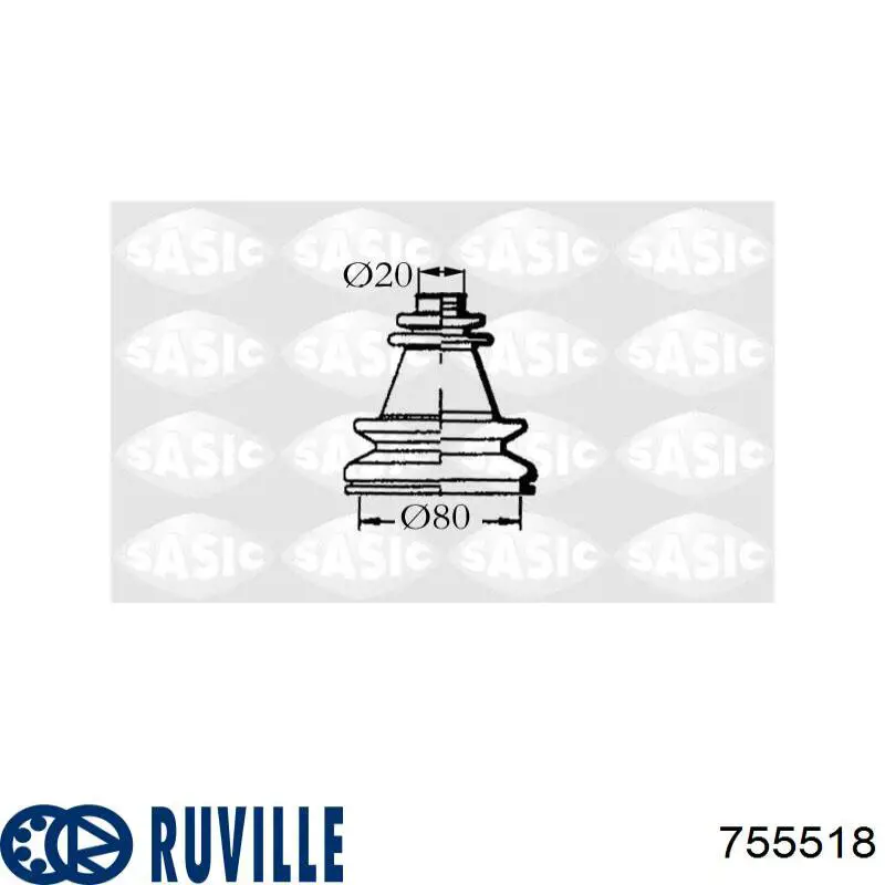 Купить 755518 Ruville Пыльник гранаты наружный, передний