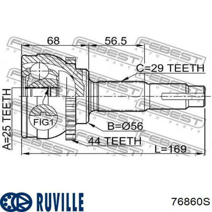 Купить 76860S Ruville Внешняя граната