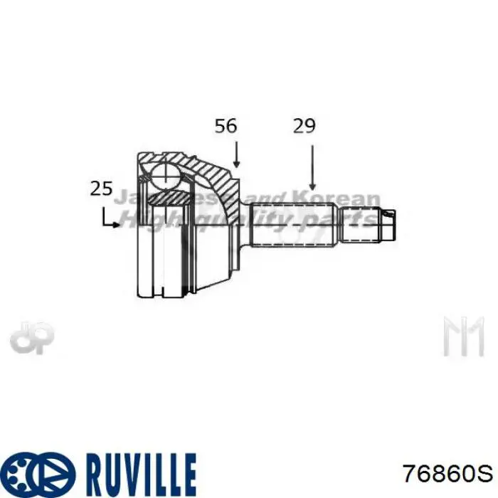 ШРУС наружный передний 76860S Ruville