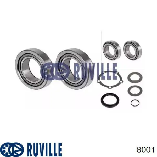 Подшипник ступицы передней/задней 8001 Ruville