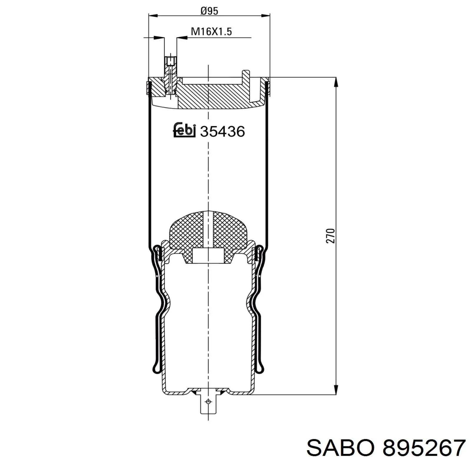 Пневмоподушка кабины 895267 Sabo