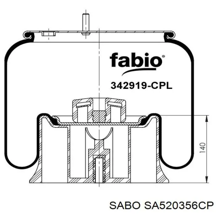 Рессора пневматической подвески Sabo SA520356CP цена, от 89.52 USD