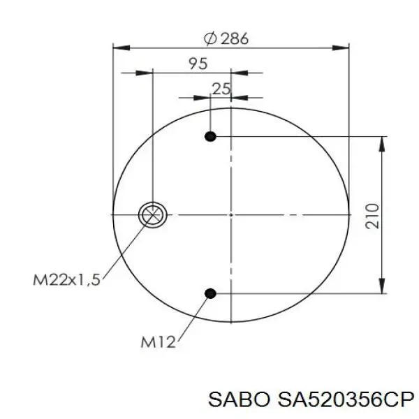 Купить SA520356CP Sabo Пневмоподушка/пневморессора моста