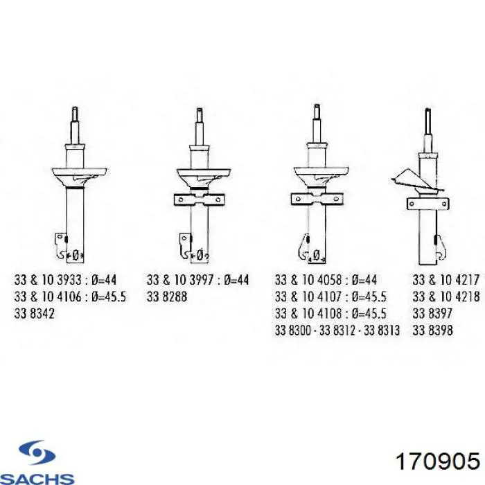 Стойка амортизатора передняя Sachs 170905 цена, от 73.33 USD