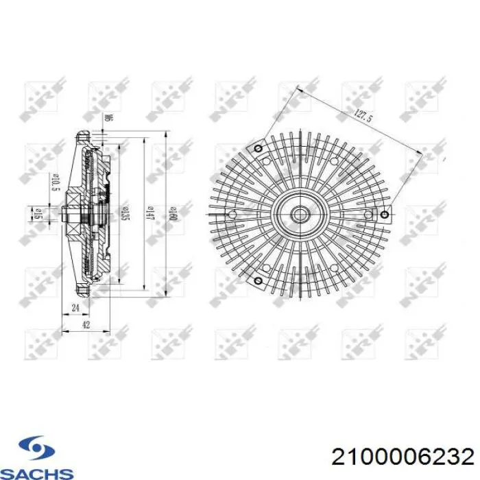 Вискомуфта вентилятора 2100006232 Sachs
