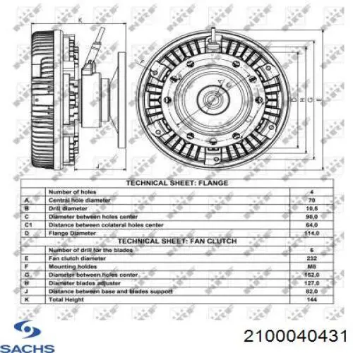 Купить 2100040431 Sachs Муфта вентилятора охлаждения