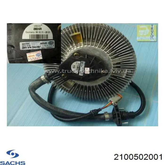 Embrague, ventilador del radiador 2100502001 Sachs