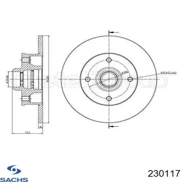 230117 Sachs Амортизатор передней подвески правый
