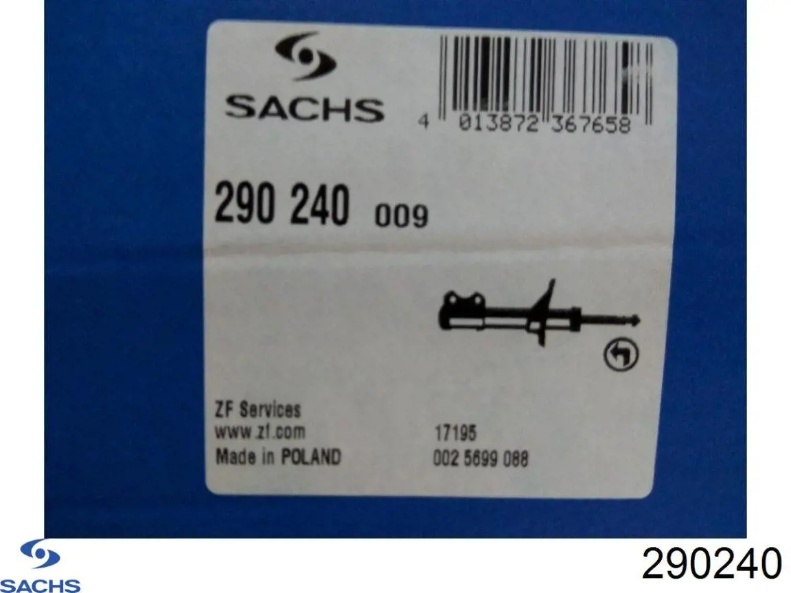 Амортизатор передней подвески левой Sachs 290240 цена, от 60.81 USD