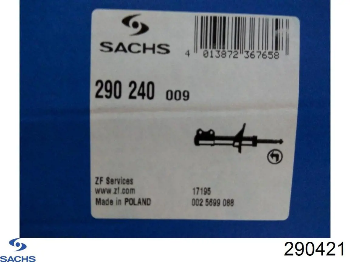 Амортизатор задний 290421 Sachs