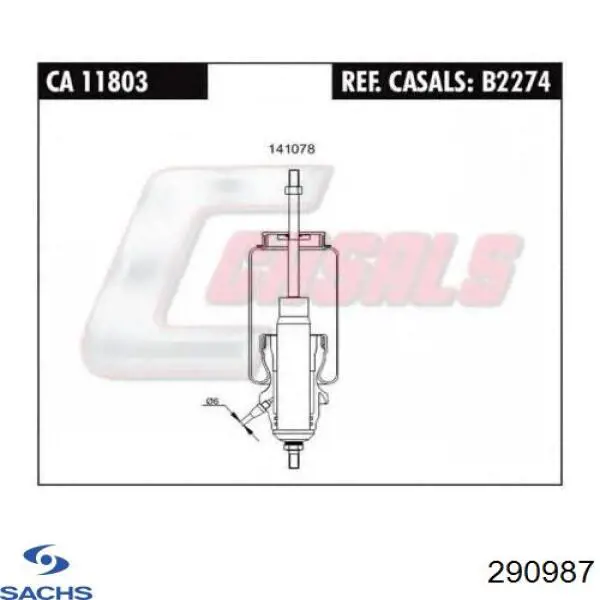 Купить 290987 Sachs Амортизатор кабины