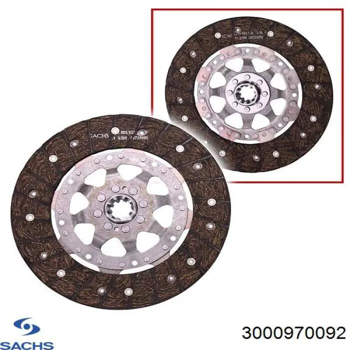 Купить 3000970092 Sachs Комплект сцепления (диск, корзина, подшипник)