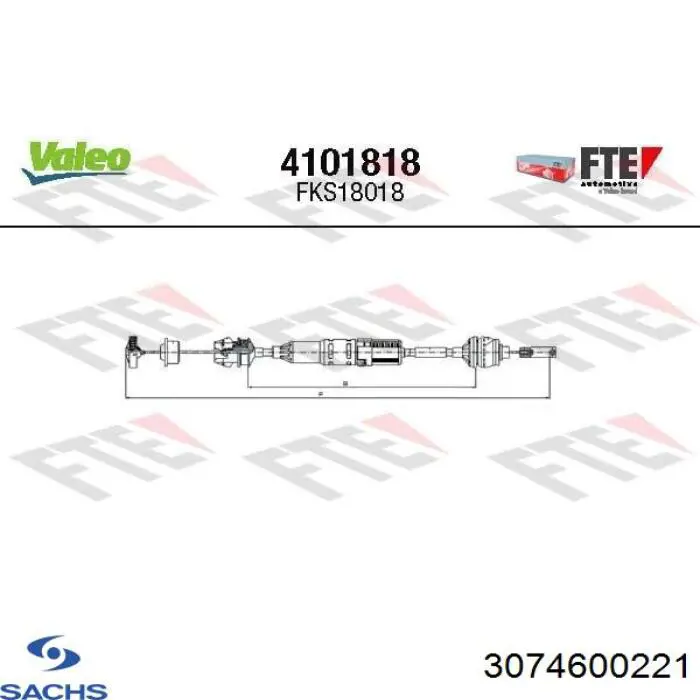 Трос сцепления Sachs 3074600221 цена, от 26.26 USD