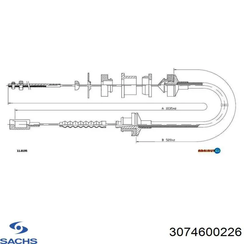 Купить 3074600226 Sachs Трос сцепления