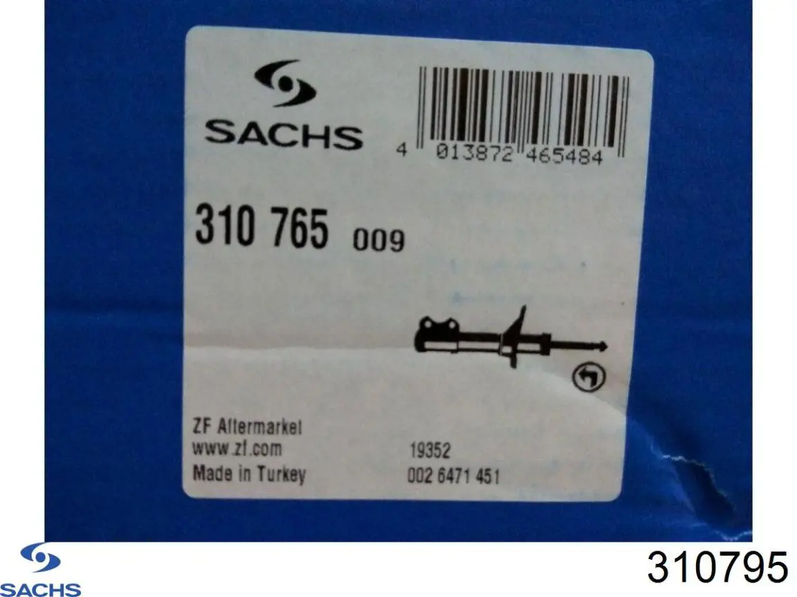 Стойка амортизатора передняя Sachs 310795 цена, от 26.08 USD