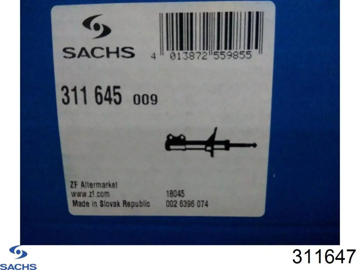 Задний амортизатор Sachs 311647