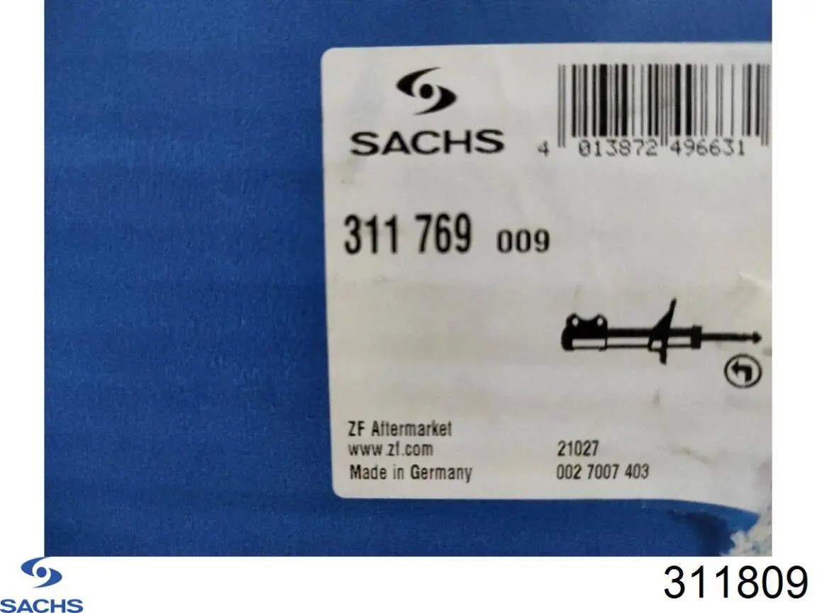 Купить 311809 Sachs Амортизатор подвески передний левый