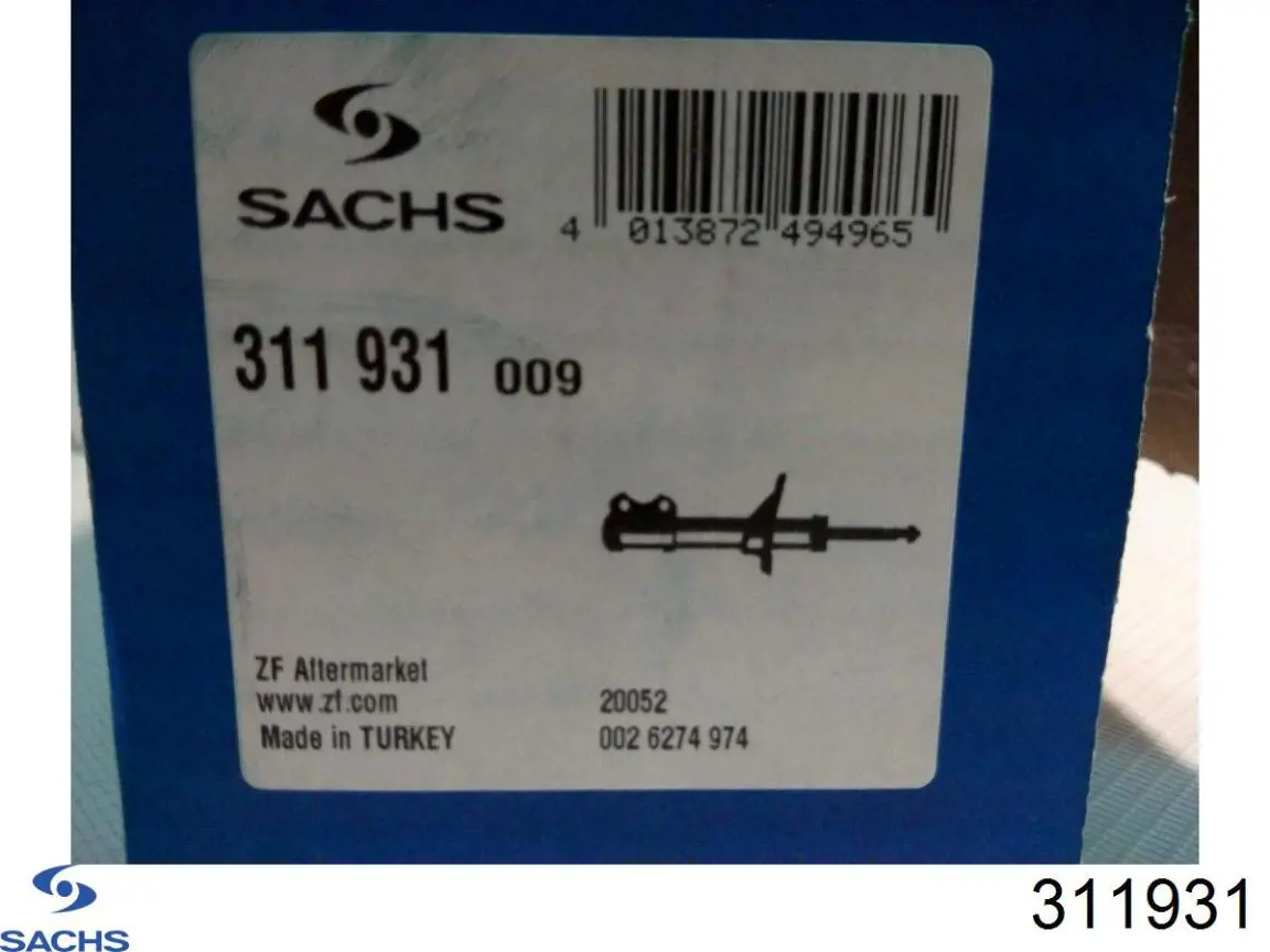 Амортизатор задний 311931 Sachs