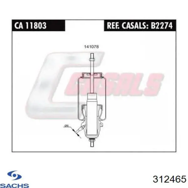 Пневмоподушка кабины Sachs 312465 цена, от 104.31 USD
