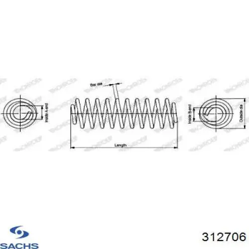 Стойка амортизатора передняя Sachs 312706 цена, от 110.83 USD