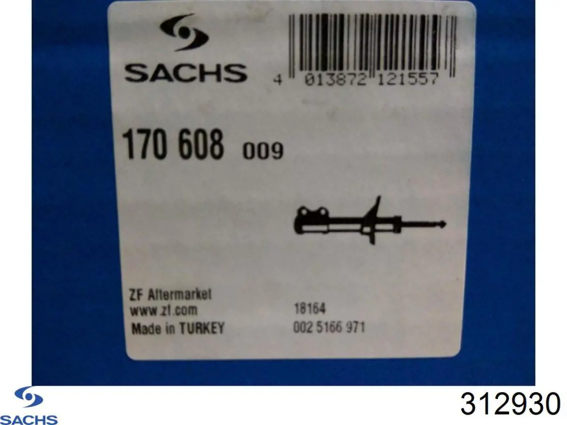 Амортизатор передней подвески левой Sachs 312930 цена, от 64.22 USD