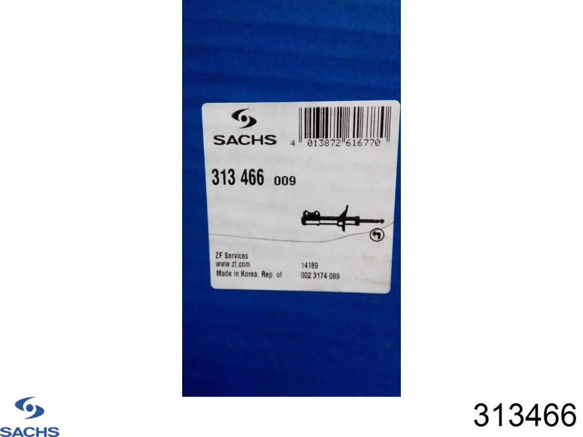 Амортизатор передний левый 313466 Sachs