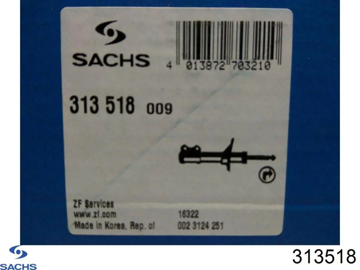 Амортизатор передний правый 313518 Sachs