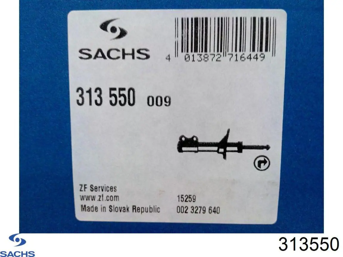 Купить 313550 Sachs Амортизатор подвески передний правый