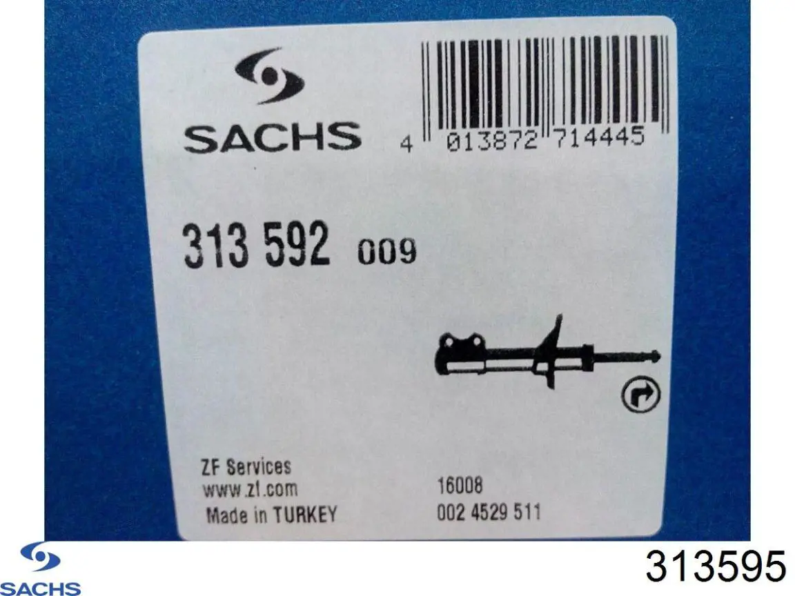 Амортизатор задний 313595 Sachs