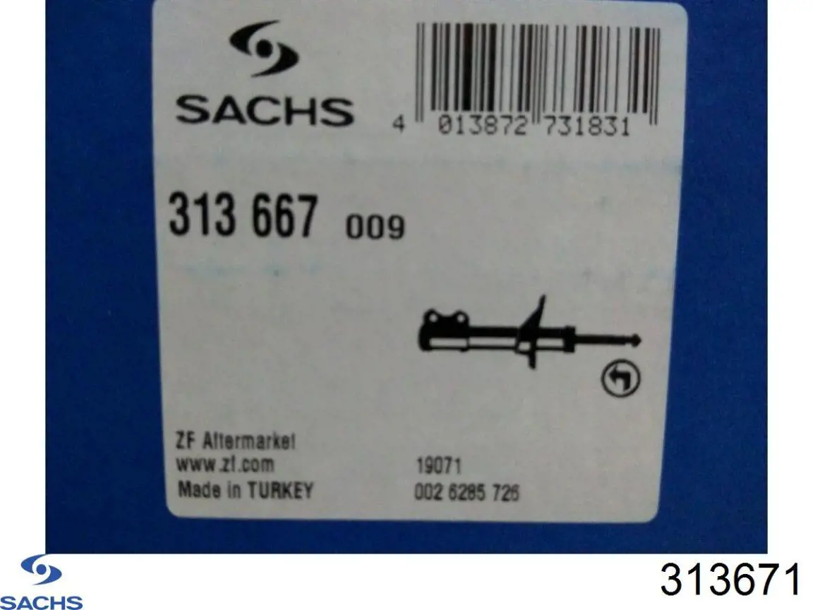 Амортизатор передний левый 313671 Sachs