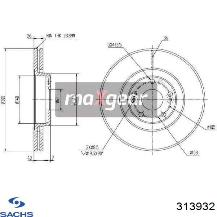 Амортизатор подвески передний левый Sachs 313932 цена, от 130.85 USD