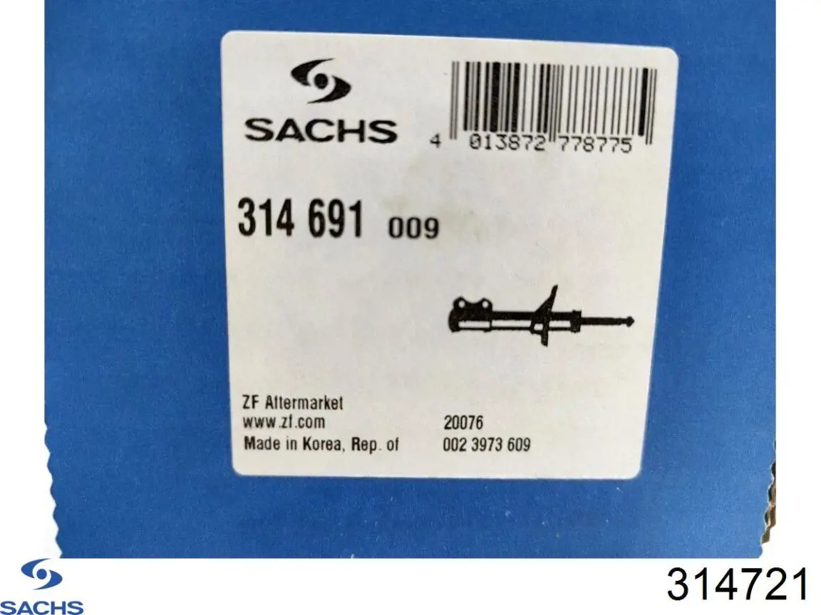 Купить 314721 Sachs Амортизатор подвески передний правый
