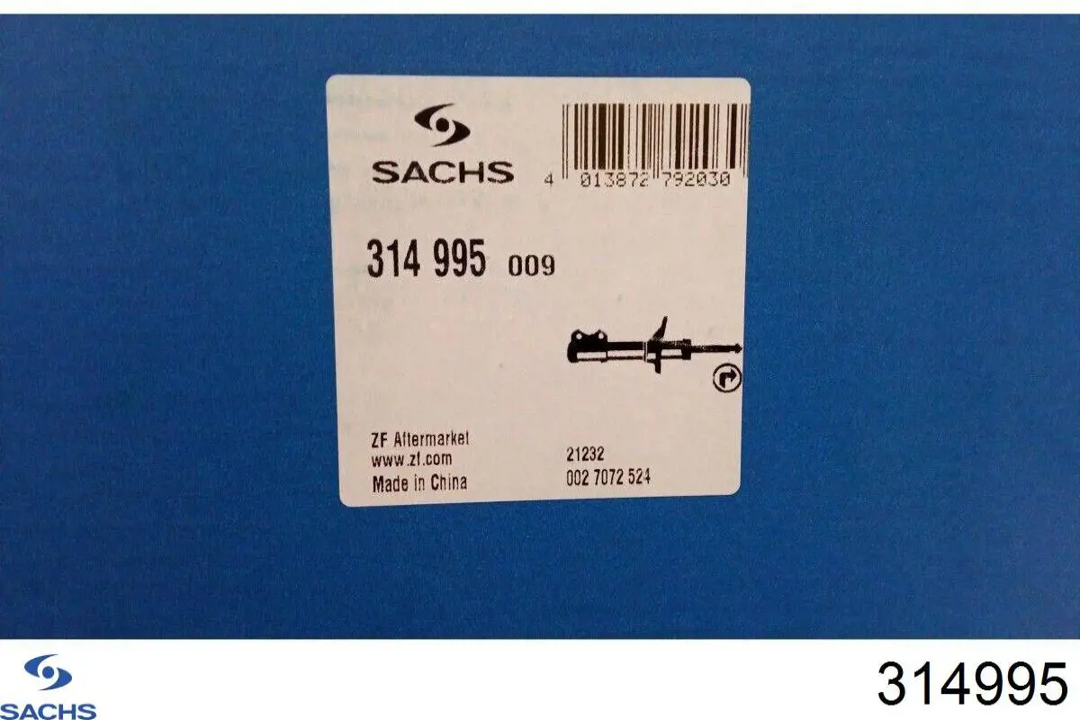 Амортизатор передний правый 314995 Sachs